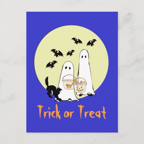 ghosts  Trick or Treat Postcard
