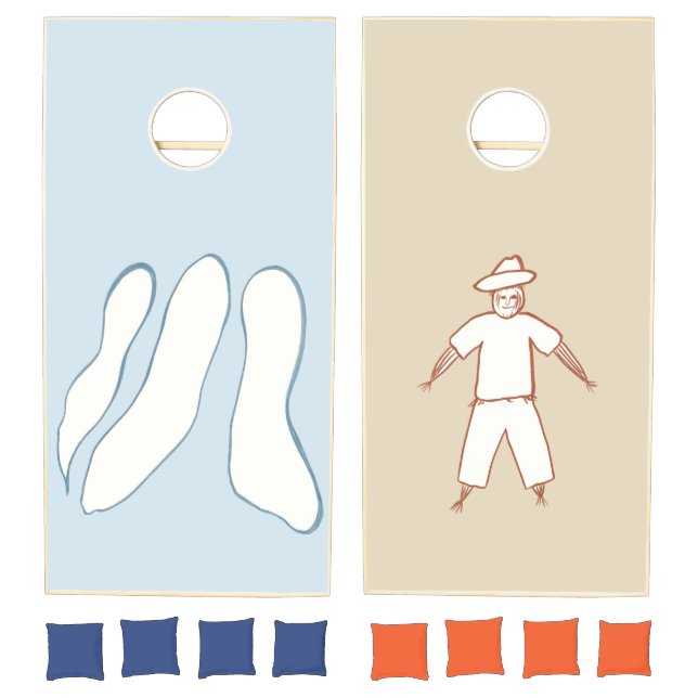 Ghosts vs. Scarecrow Cornhole Game Board Set (Set)