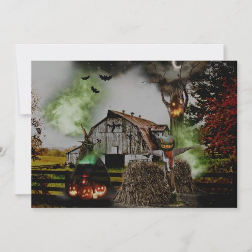  Ghosts Witch Scary Trees HALLOWEEN CARD