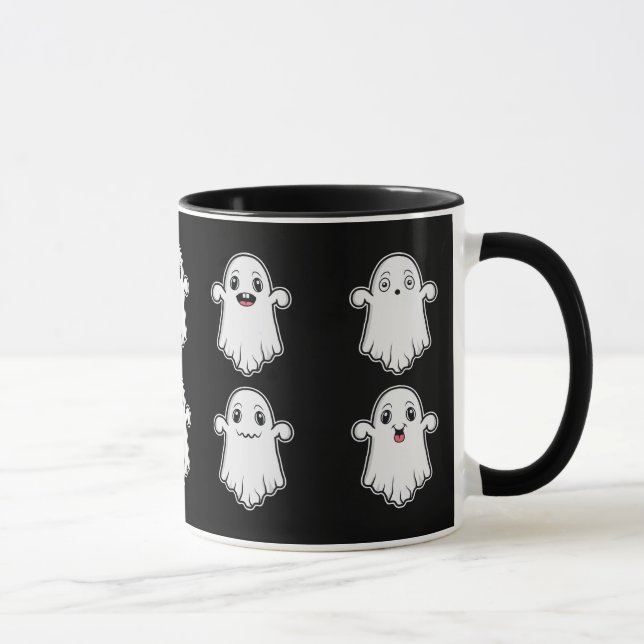 Ghosts With Different Facial Expressions Halloween Mug (Right)