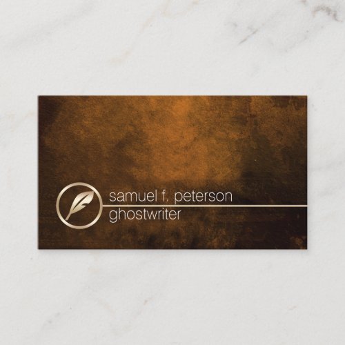 Ghostwriter Gold Pen Nib Icon Publishing Business Card