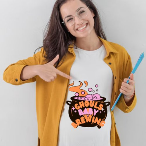 Ghoul baby brewing  Halloween baby announcement  T_Shirt