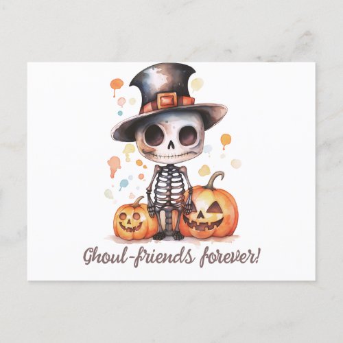 Ghoul_friends Forever Ghoul Fun  Modern Halloween Holiday Postcard