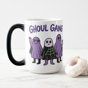 Ghoul Gang Purple Ghost Squad Coffee Halloween Fun Color Morph Mug