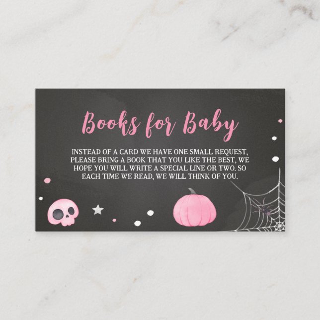 Ghoul Ghost Halloween Baby Shower Books for Baby Enclosure Card (Front)