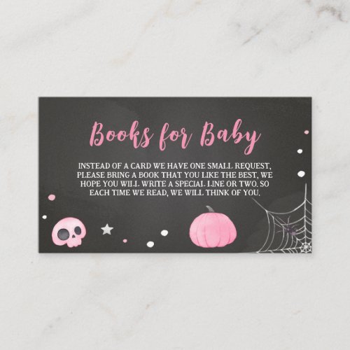 Ghoul Ghost Halloween Baby Shower Books for Baby Enclosure Card