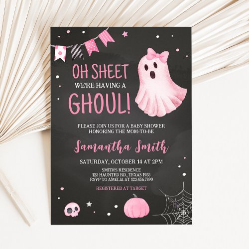 Ghoul Ghost Halloween Baby Shower  Invitation