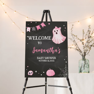 Ghoul Ghost Halloween Baby Shower Welcome Sign