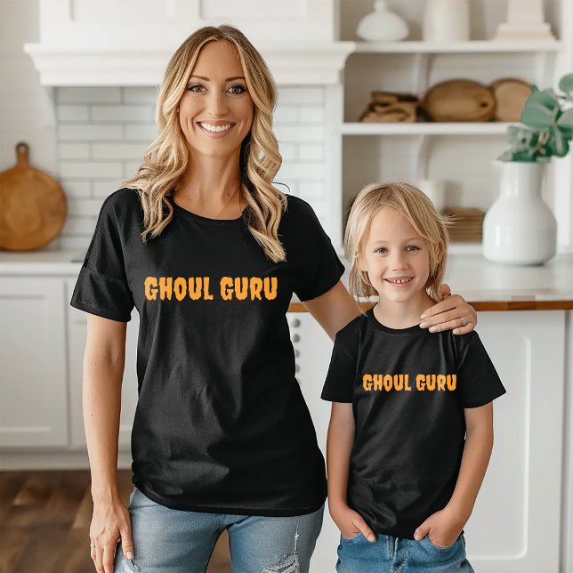 Ghoul Guru orange halloween typography T-Shirt (Creator Uploaded)