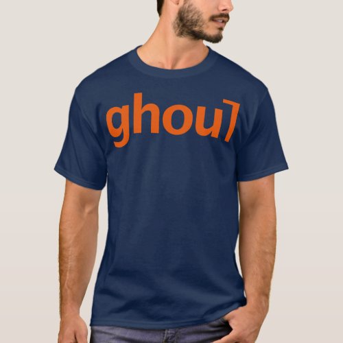 Ghoul Halloween Typography Orange Text T_Shirt