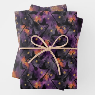 Ghoul Halloween Vintage Pattern  Wrapping Paper Sheets