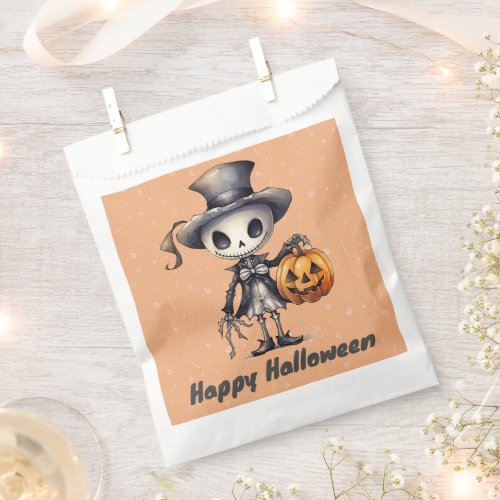 Ghoul in Top Hat Cute Background Happy Halloween Favor Bag