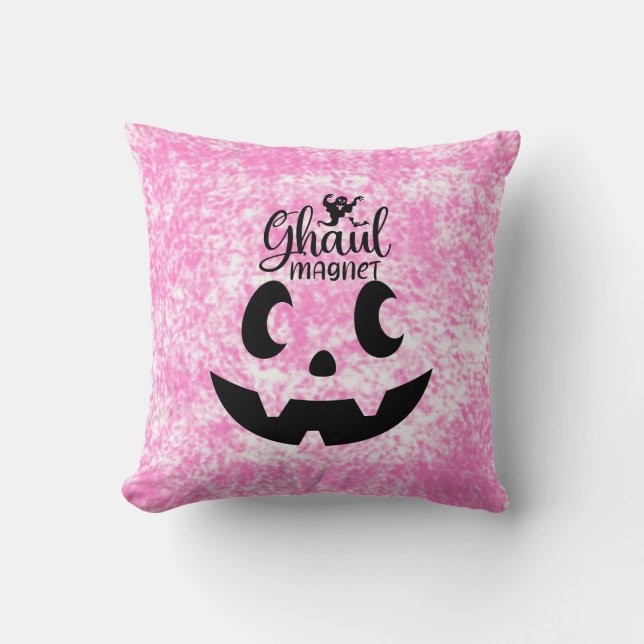 Ghoul Magnet Halloween Cute & Spooky Jack-OT-Shirt Throw Pillow (Front)
