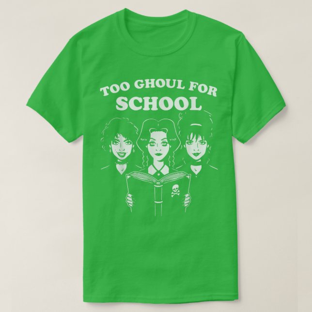 Ghoul School Club Funny Women Gift Wednesday Pigta T-Shirt (Design Front)