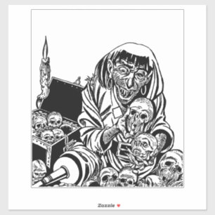 ghoul zombie pirate treasure monster horror art sticker