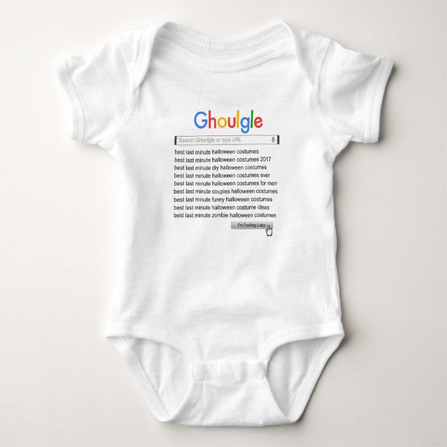 Ghoulgle Last Minute Halloween Costume Search 2017 Baby Bodysuit (Front)