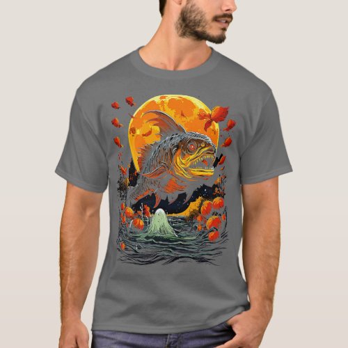 Ghoulish Bass Fishing Adventure for Halloween T_Shirt