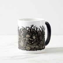 Ghoulish Bonfire – Vintage Ghost & Witch Mug