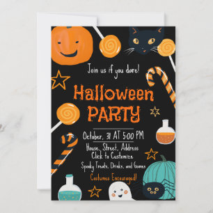 Ghoulish Gathering Halloween Party Invitation