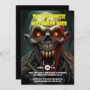 Ghoulish ghoul spooky adults halloween party invitation