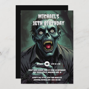 Ghoulish ghoul vampire monster spooky adults invitation