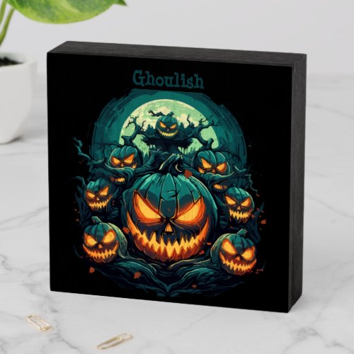 Ghoulish Glare Wooden Box Sign