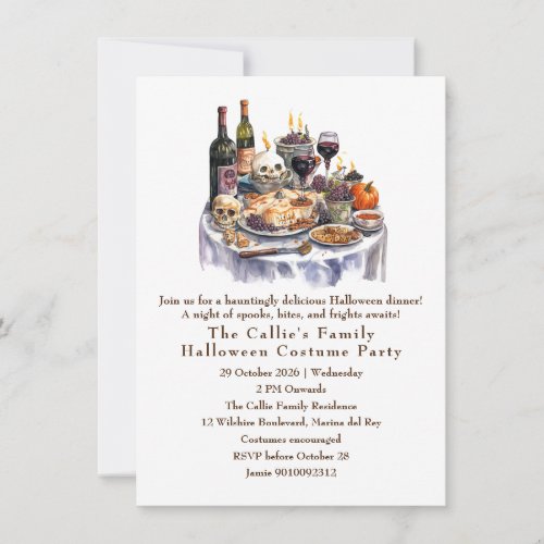 Ghoulish Halloween Dinner Party Invitation