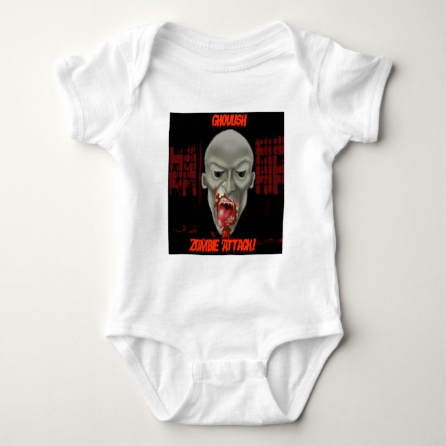 Ghoulish Zombie Attack Baby Bodysuit (Front)