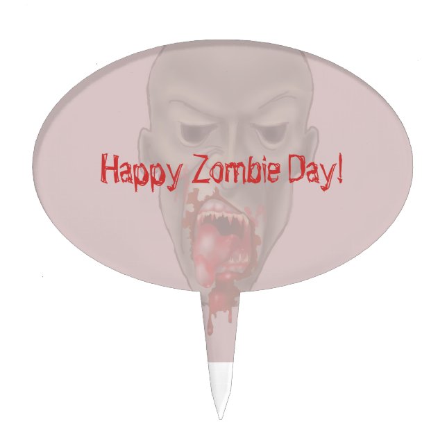 Ghoulish Zombie Attack Cake Topper (Front)