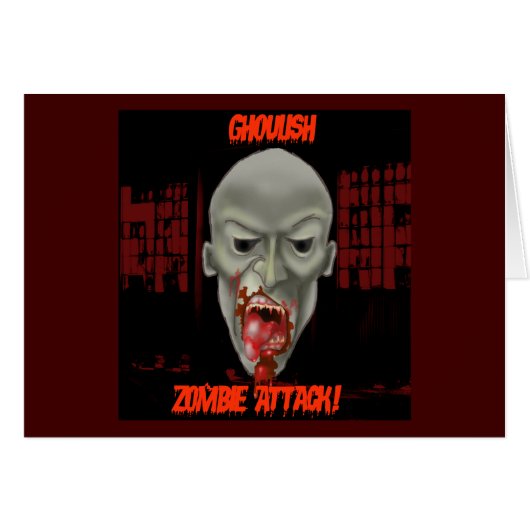 Ghoulish Zombie Attack Cards (Front Horizontal)