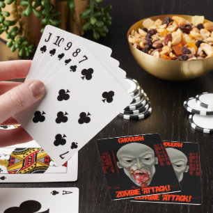 Ghoulish Zombie Attack Poker Cards