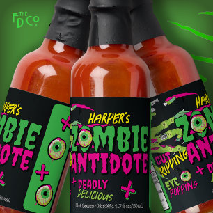 Ghoulishly Funny Zombie Antidote! Personalized Hot Sauces