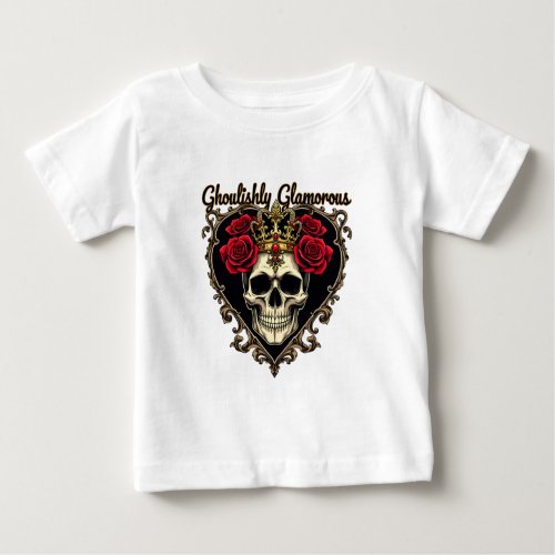 Ghoulishly Glamorous Halloween Elegance Design Baby T_Shirt