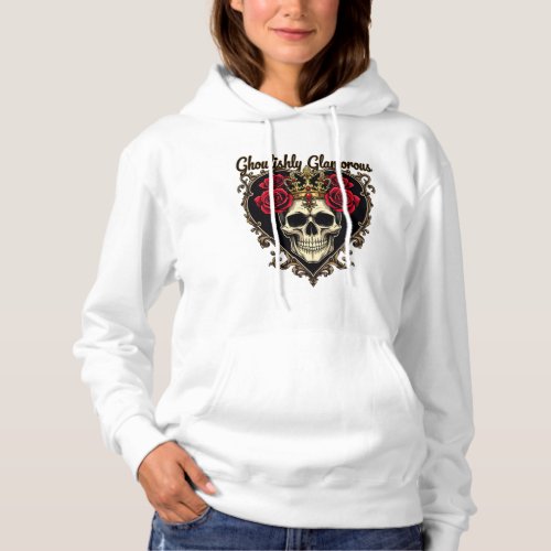 Ghoulishly Glamorous Halloween Elegance Design Hoodie