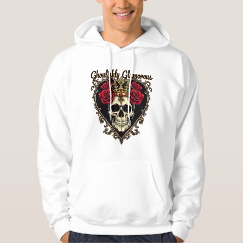 Ghoulishly Glamorous Halloween Elegance Design Hoodie