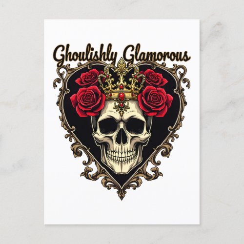 Ghoulishly Glamorous Halloween Elegance Design Postcard