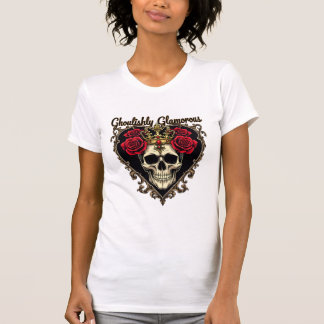 Ghoulishly Glamorous, Halloween Elegance Design T-Shirt