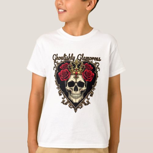 Ghoulishly Glamorous Halloween Elegance Design T_Shirt