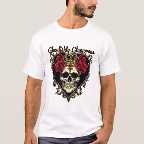 Ghoulishly Glamorous Halloween Elegance Design T_Shirt