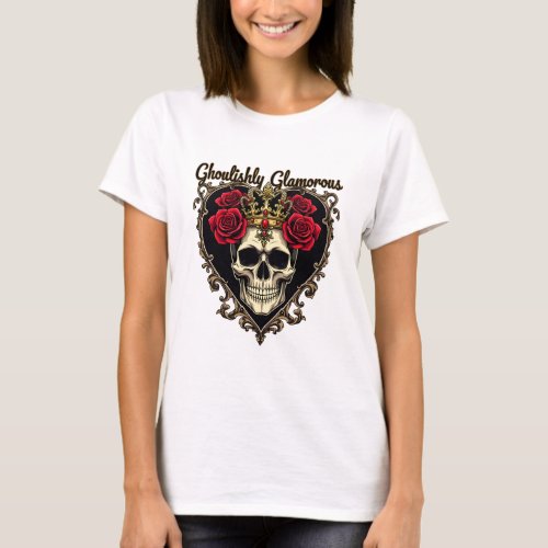 Ghoulishly Glamorous Halloween Elegance Design T_Shirt