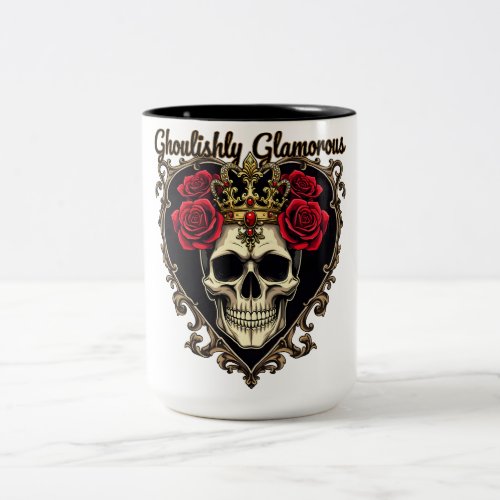 Ghoulishly Glamorous Halloween Elegance Design Two_Tone Coffee Mug