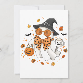 Ghoulista the Adorable Halloween fashion Ghost Holiday Card