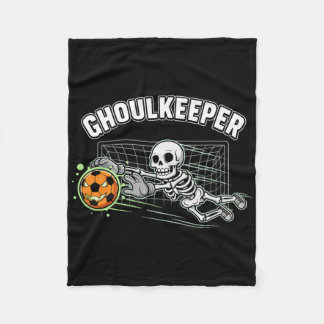 Ghoulkeeper Skeleton Goalie Halloween Soccer Pun Fleece Blanket