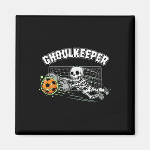 Ghoulkeeper Skeleton Goalie Halloween Soccer Pun Magnet