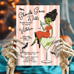 Ghouls Gone Wild Martinis Halloween Bridal Shower Invitation