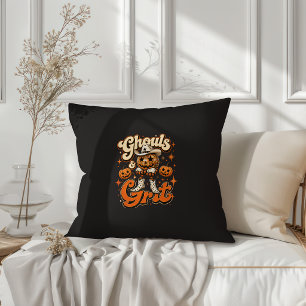 Ghouls & Grit Western Halloween Design Throw Pillow
