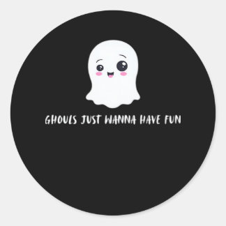 Ghouls Just Wanna Have Fun Boo-tiful Autumn Classic Round Sticker