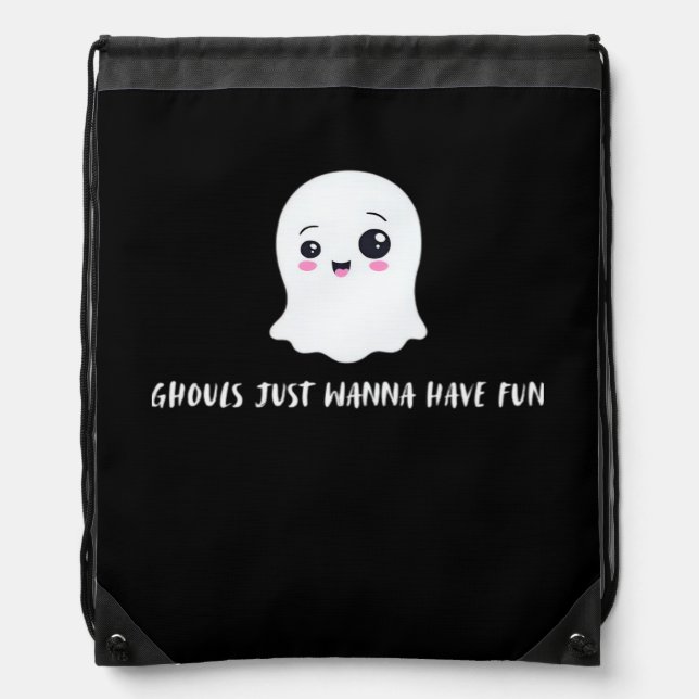 Ghouls Just Wanna Have Fun Boo-tiful Autumn Drawstring Bag (Front)