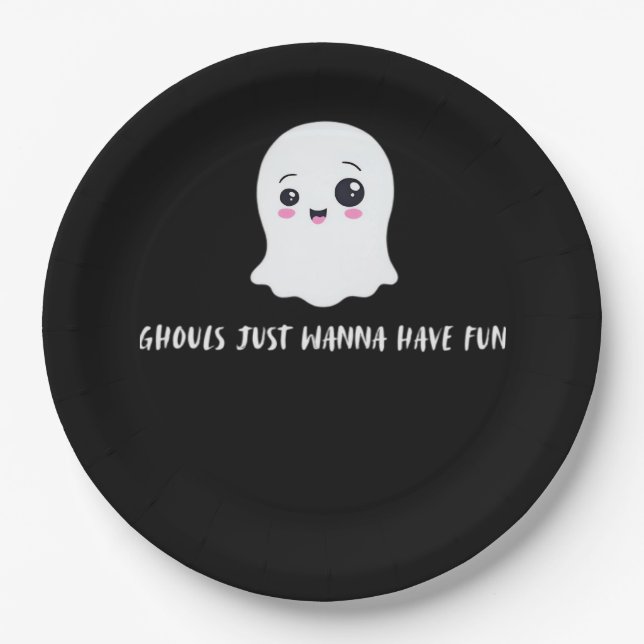 Ghouls Just Wanna Have Fun Boo-tiful Autumn Paper Plates (Front)