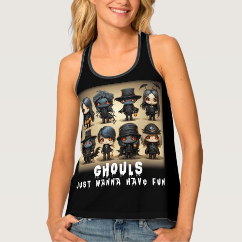 Ghouls Just Wanna Have Fun Chibi Monster Halloween Tank Top